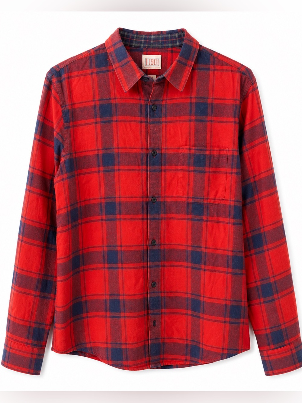 1901 Red Blue Plaid Button Front Shirt Size Small